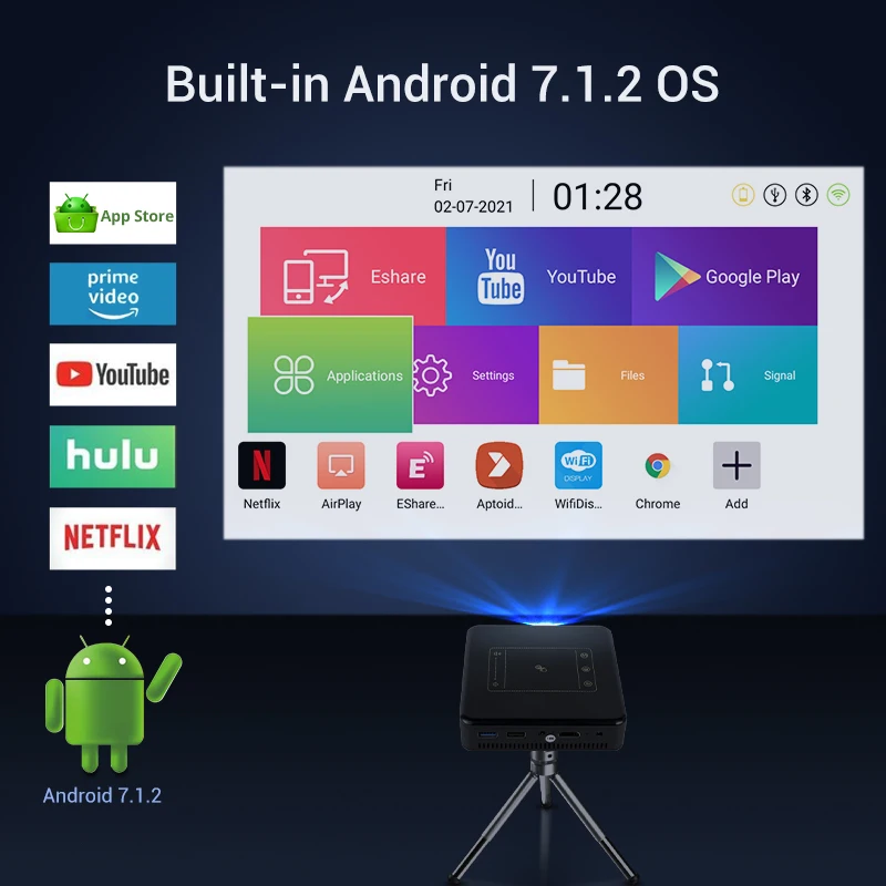 RK 3328 DLP mini smart handheld android dlp projector for pico home theatre projectors