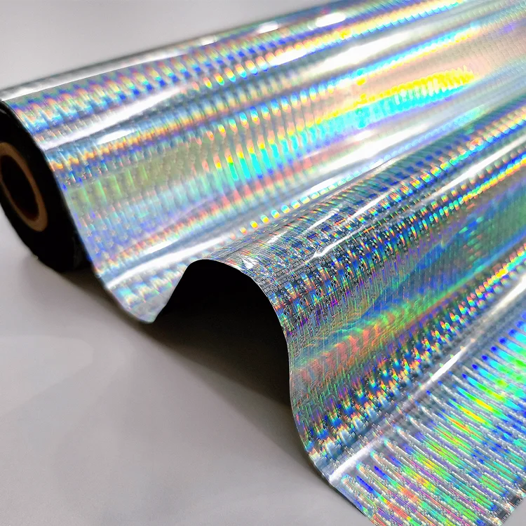 PET Metalized film Laser Holographic Thermal Lamination Plastic Printed Metalized Film for Gift Packaging