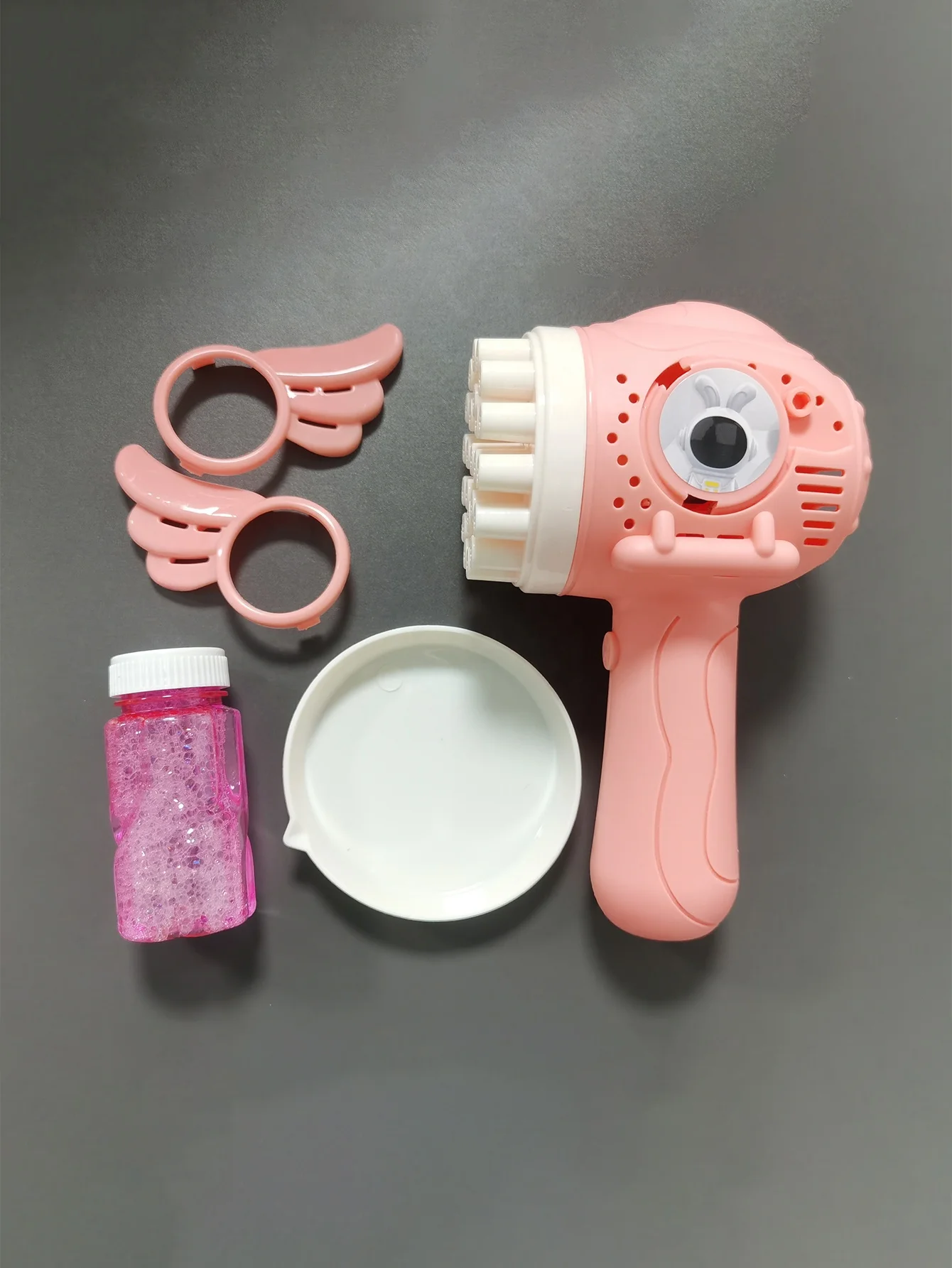 LONGXI summer fun outdoor activity 23 holes electric bubble gum machine bubble kids toy cartoon Angel wings bubbles for kids