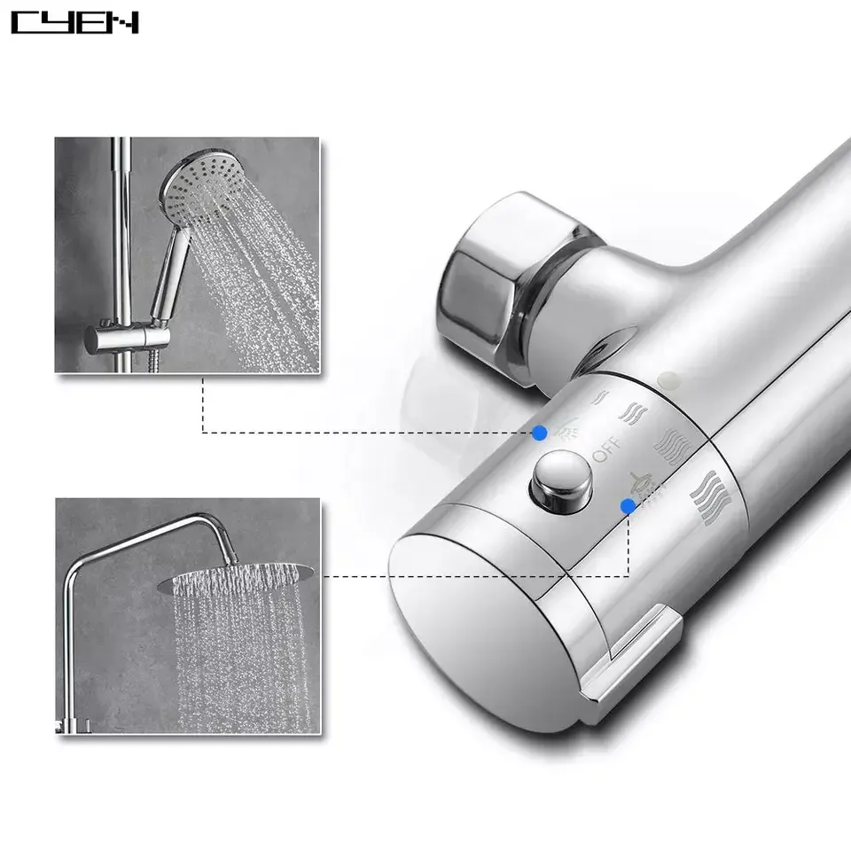 CYEN factory price direct manufacturer special price thermostatic chrome finish brass body shower set shower system