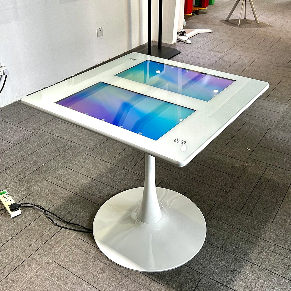 21.5 inch interactive table Android waterproof wireless charging touch sensitive tactile game coffee table for restaurant