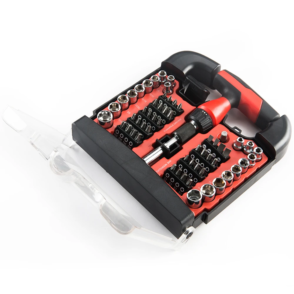 59pcs TPR T handle CRV sockets slot ph torx bit ratcheting ratchet screwdriver driver bit kit set