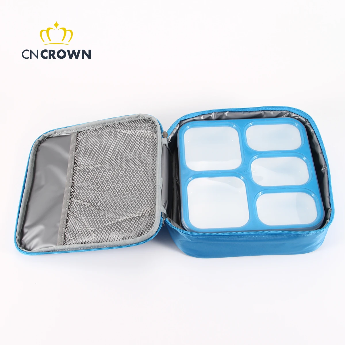 Eco friendly 5 compartments food grade PP BPA free square leakproof take away food packaging lunch box for adults