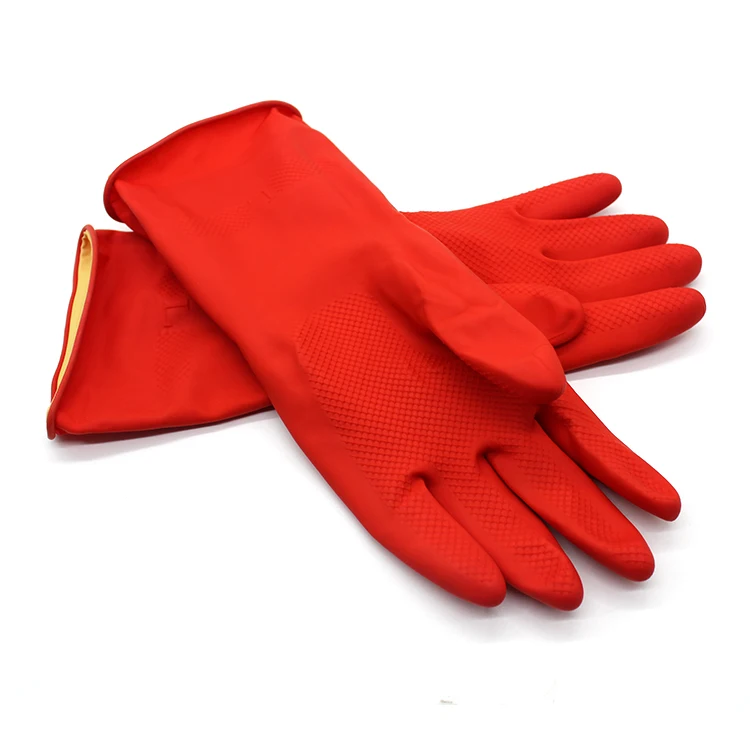 Nitrile Gloves Reusable Long Cuff Latex Kitchen Cleaning Gloves Non-slip Water Proof Dishwashing Household Gloves
