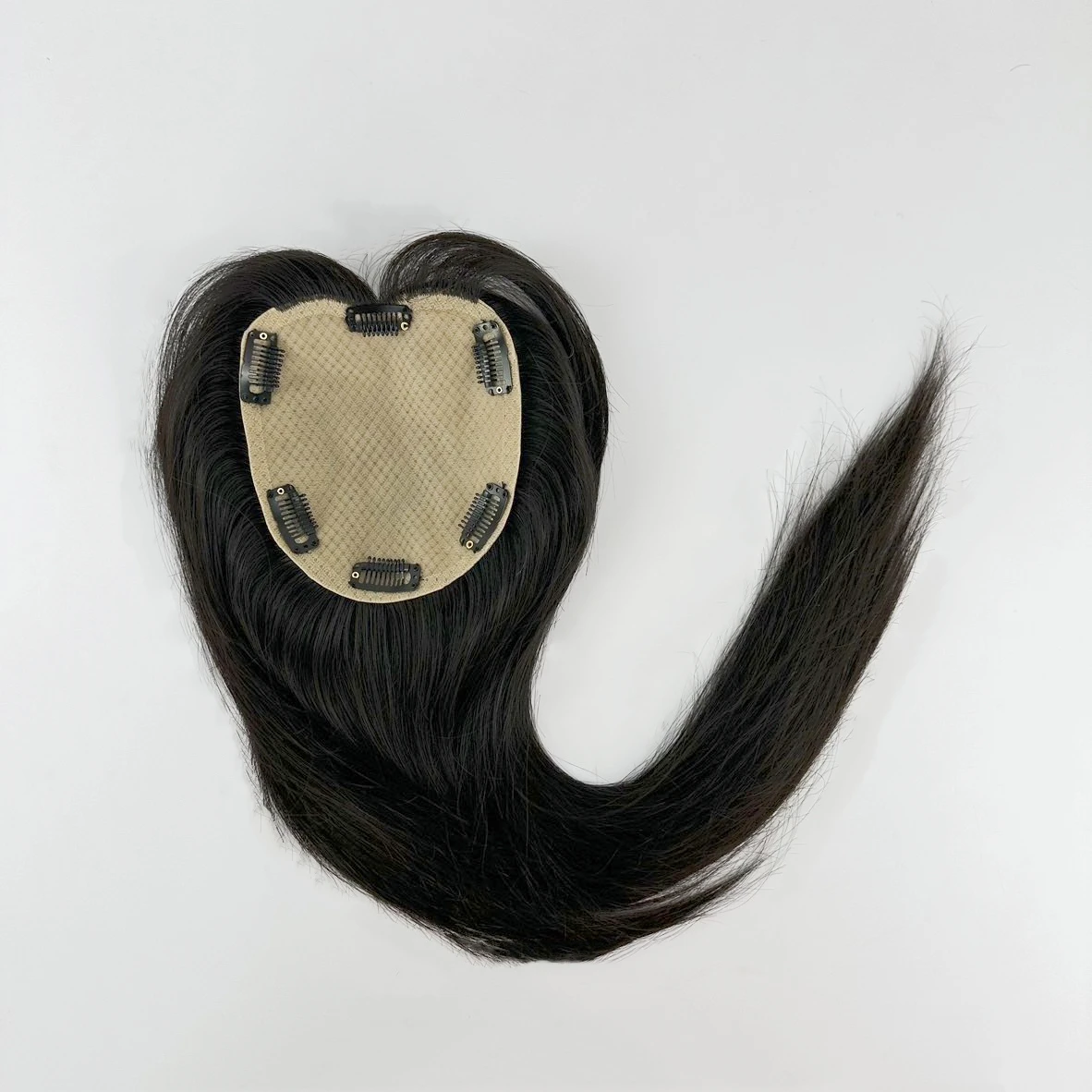 Natural Color 13*15cm Straight Silk Base Central Parting Hair Topper Chinese Virgin Hair Piece Baby Hair Topper For Women
