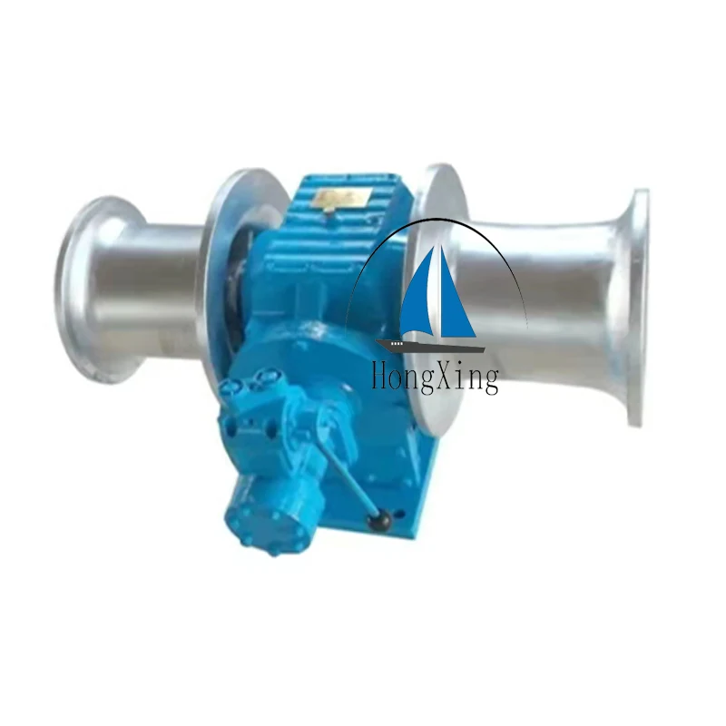 Two wheel windlass Stainless steel material hauler for fishing boat   Hydraulic capstan Winch for rope, fishing boat, trawl