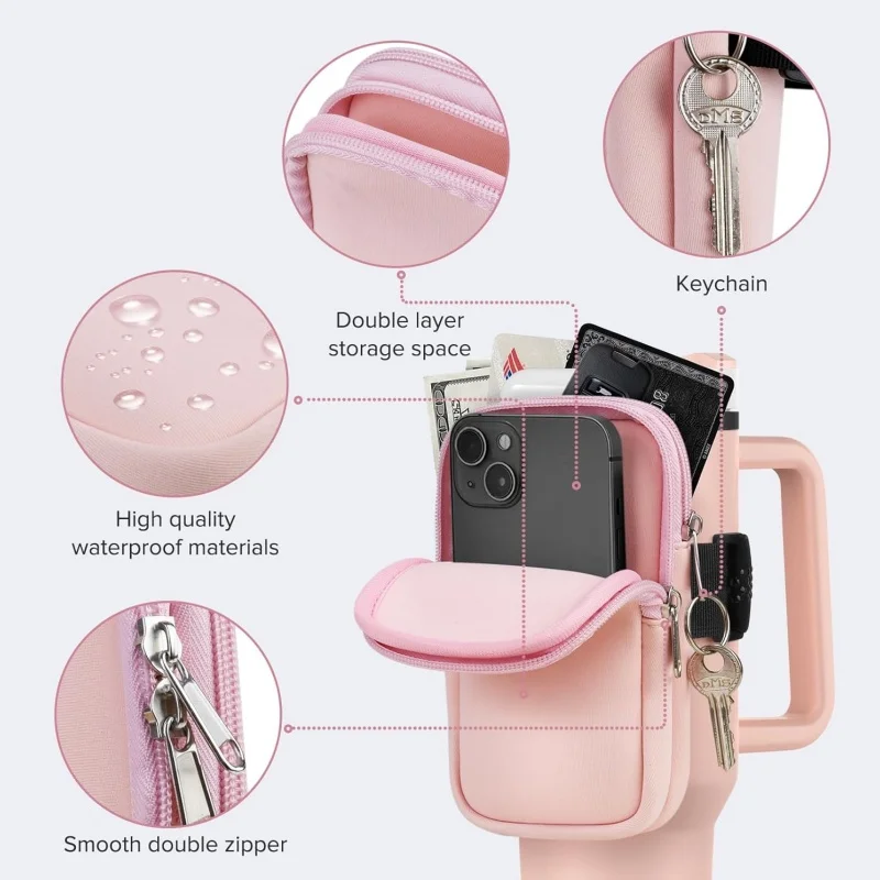 40OZ Stanley Cup Travel Tumver Mug Pouch Compatible With Water Bottle Cup Gym Waterbottle Bag