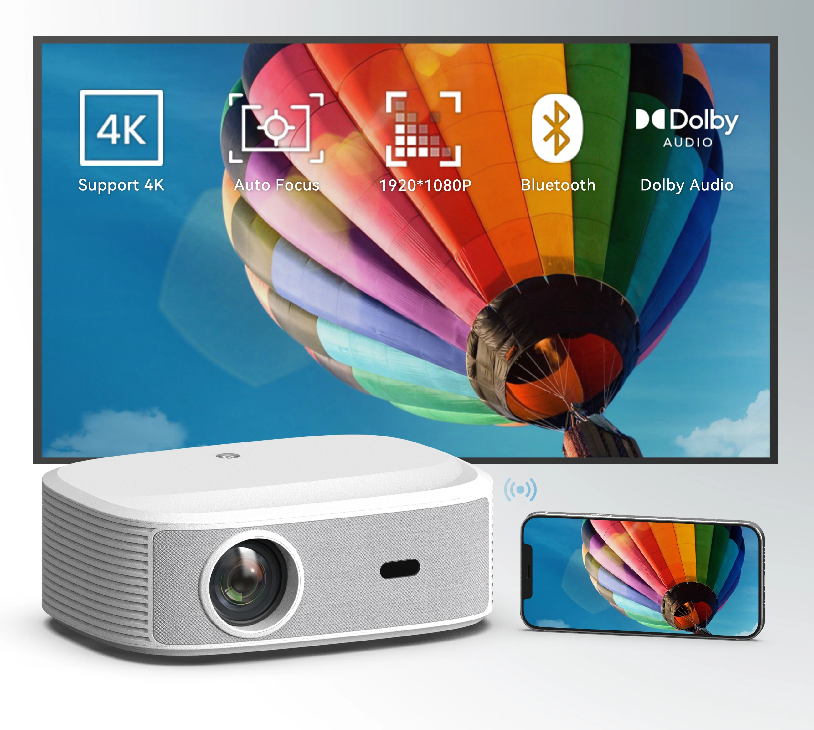 Wireless Projector Proyector Byintek 4k Laser Projector Ultra Short Throw Dolby Audio 2*7W Speakers 700 ANSI Lumens Projector