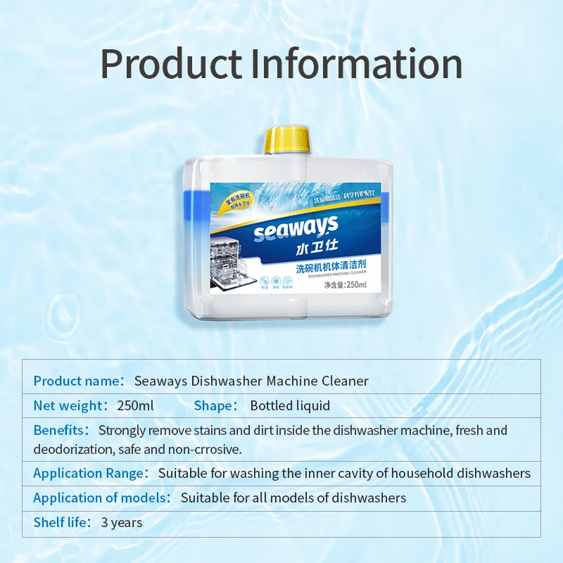 Eco-friendly Dishwasher Cleaner Deep Cleans All Brands and Models Machine Descales and Deodorizes Interior