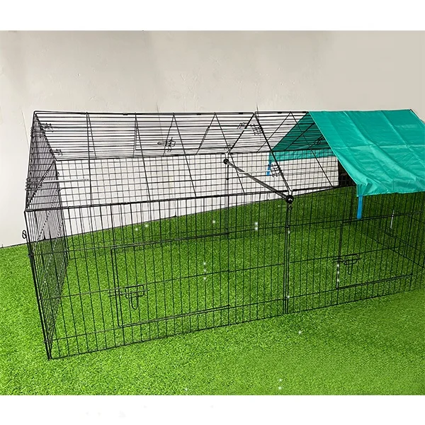 Large folding metal chicken cage with perch and poultry cage