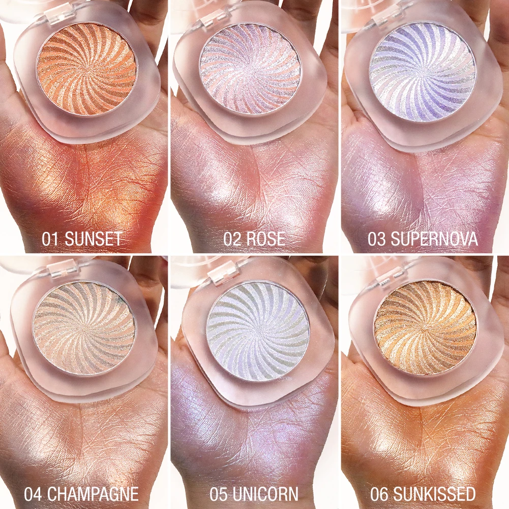 Low MOQ TINTARK Talc Free Purple Diamond Glow Highlighter Unique Cheek Shimmer Mini Makeup Highlighter Palette