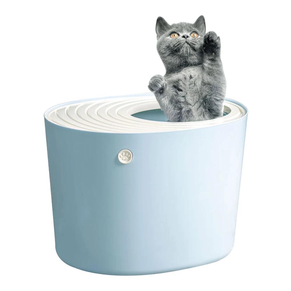 New Top Entry Enclosed Plastic Cat Litter Indoor Toilet for Cats