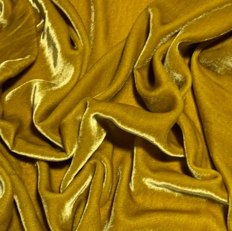 Hot Sale Plain Super Soft Crushed Spandex Silk Velvet Fabric For Dress