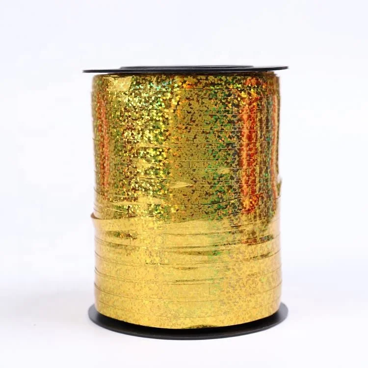 5 мм * 500Y, оптовая продажа, подарочная упаковка, цветная Голографическая лента для завивки шаров
