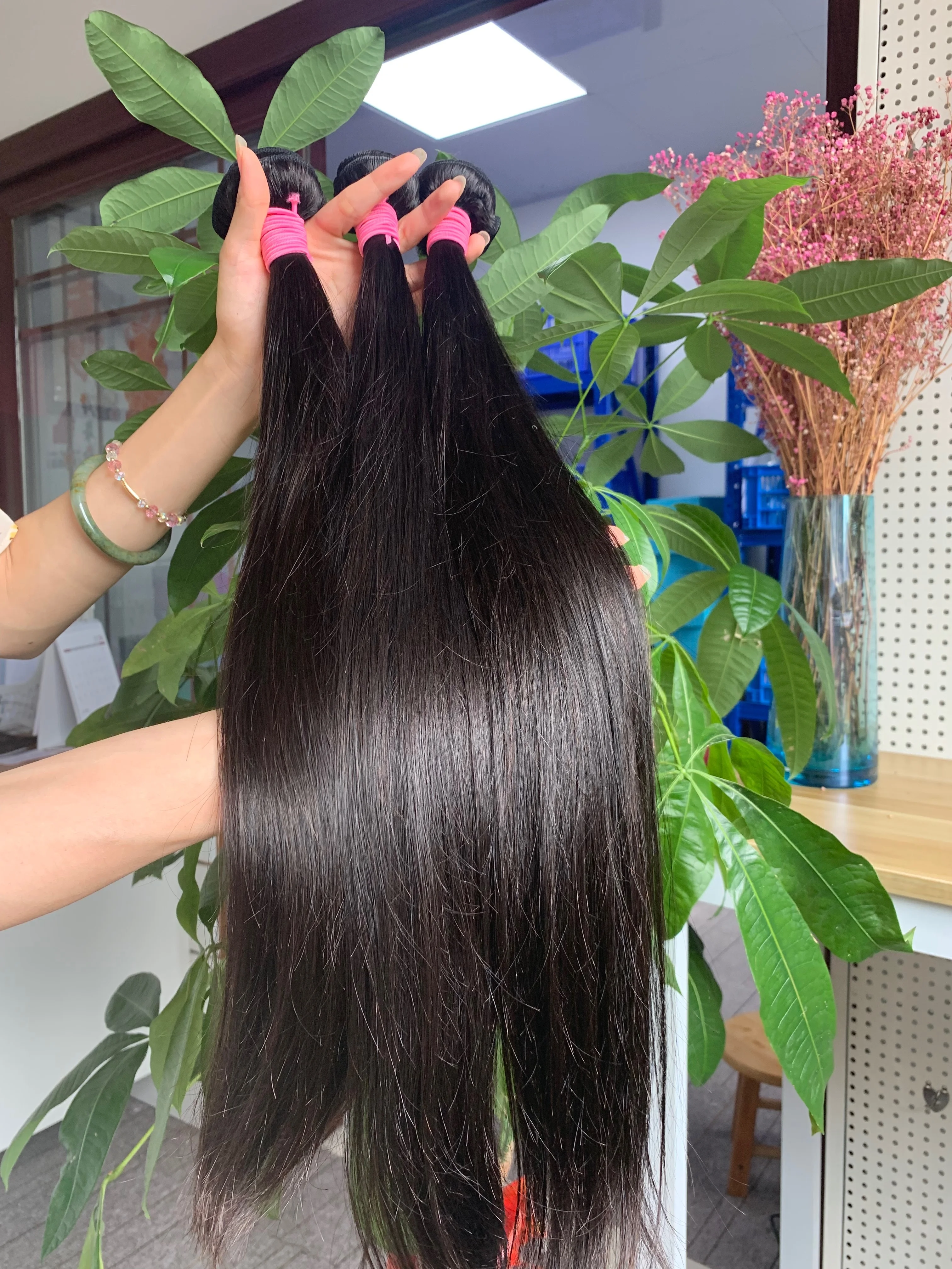 Clj The Best Hair Vendors Paquet Virgin Cuticle Aligned Hair Brazilian Black 26In Straight Hair Extensions For Braids Wholesale