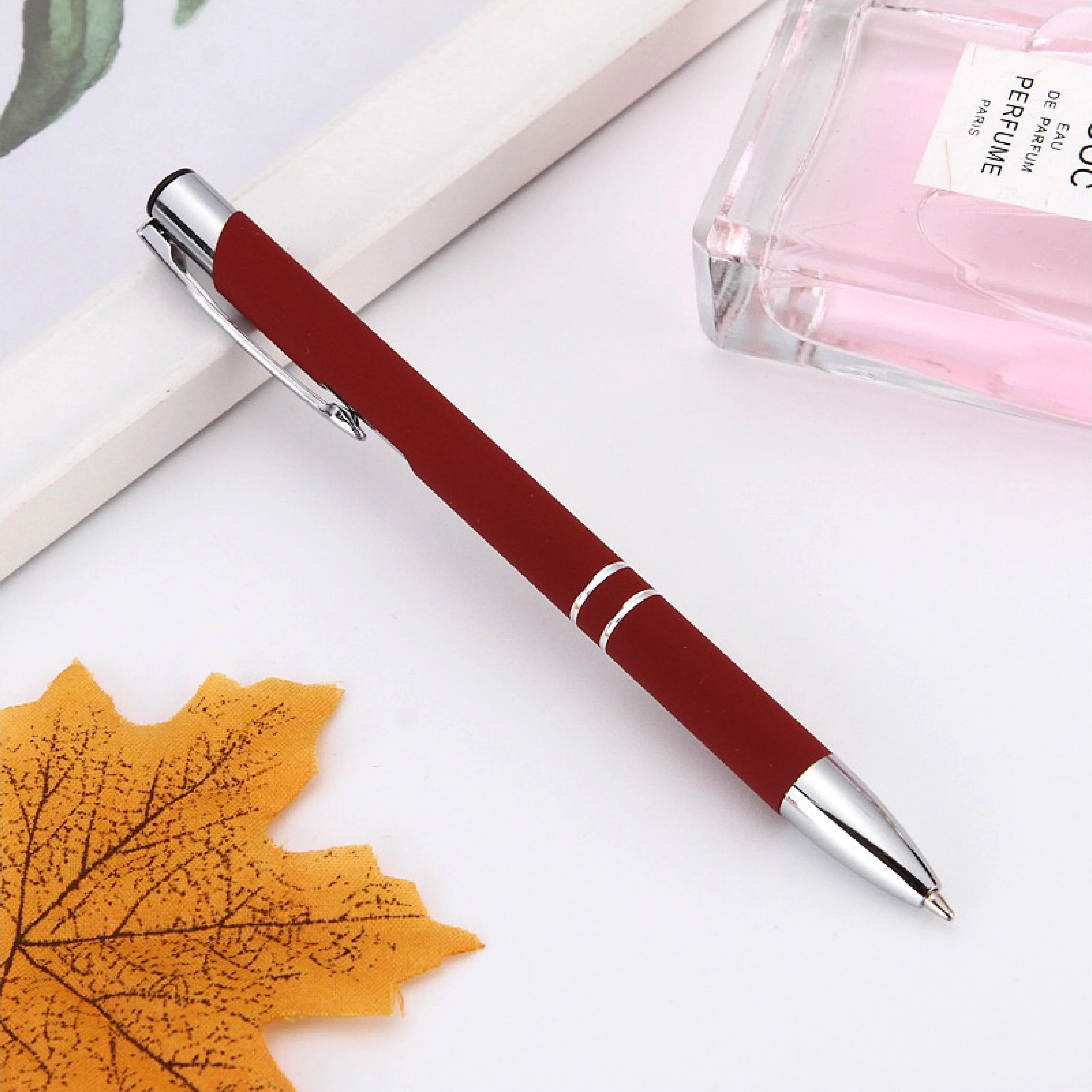Advertising Ballpoint pen custom logo business pens Aluminum material Glue spraying personalized hotel metal ball pen