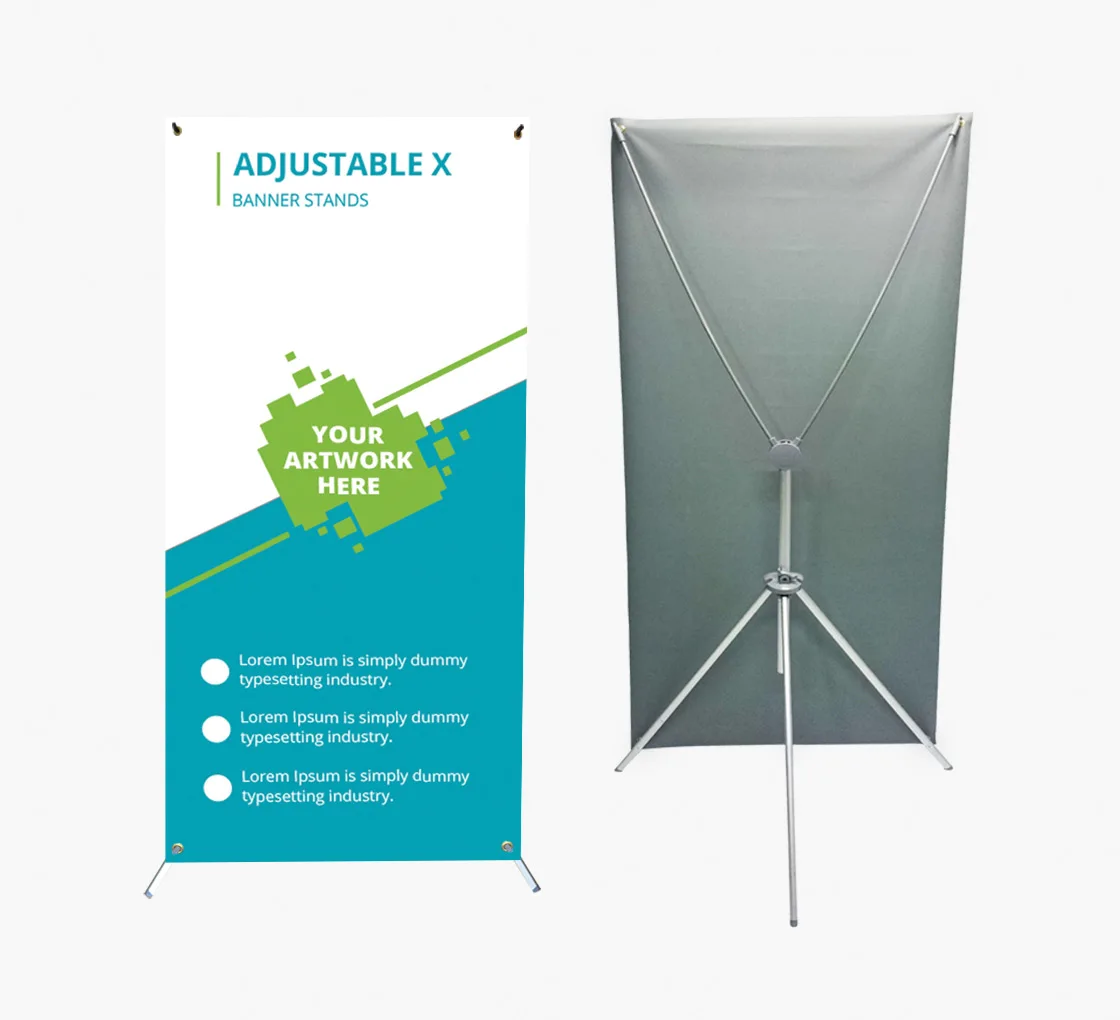 60*160cm 80*180cm custom Size Aluminum/plastic/iron  Horizontal Display X Banner Stand