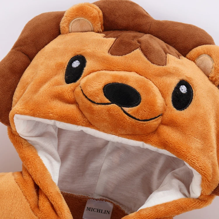 MICHLIN New Design Brown Children Party Cosplay Infant Lion Costume Newborn Baby Rompers