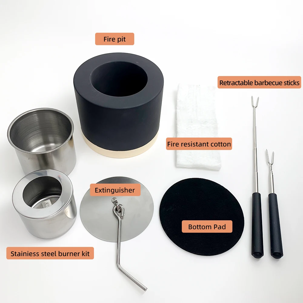 In Stock Mini Indoor Fire Pit Portable Concrete Fireplace Small Indoor Fire Pit