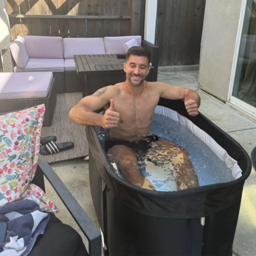 Inflatable Ice Bath Cold Plunge Barrel Portable Oval Ice Bath tub for Cold Water Therapy Recovery