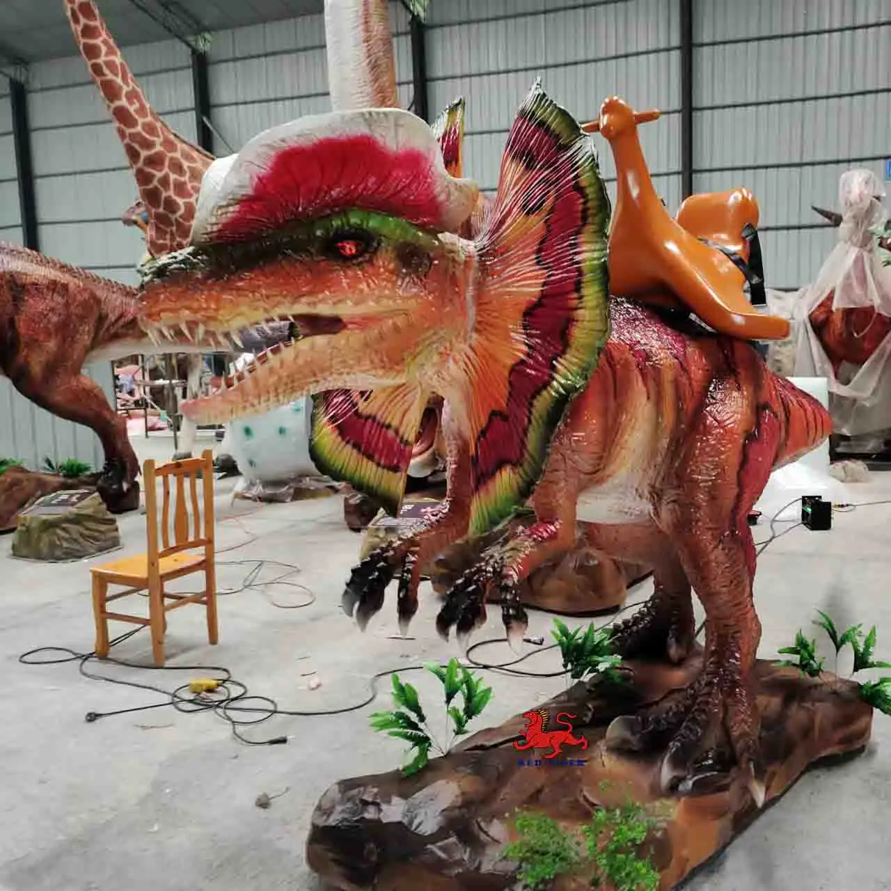 Fun Park Realistic Dinosaur Model Animatronic Dilophosaurus