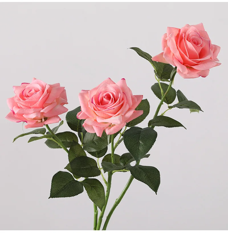 Wholesale Artificial Red Silk Roses Single Roses Flowers for Home Wedding Christmas & Graduation Decoration Parties