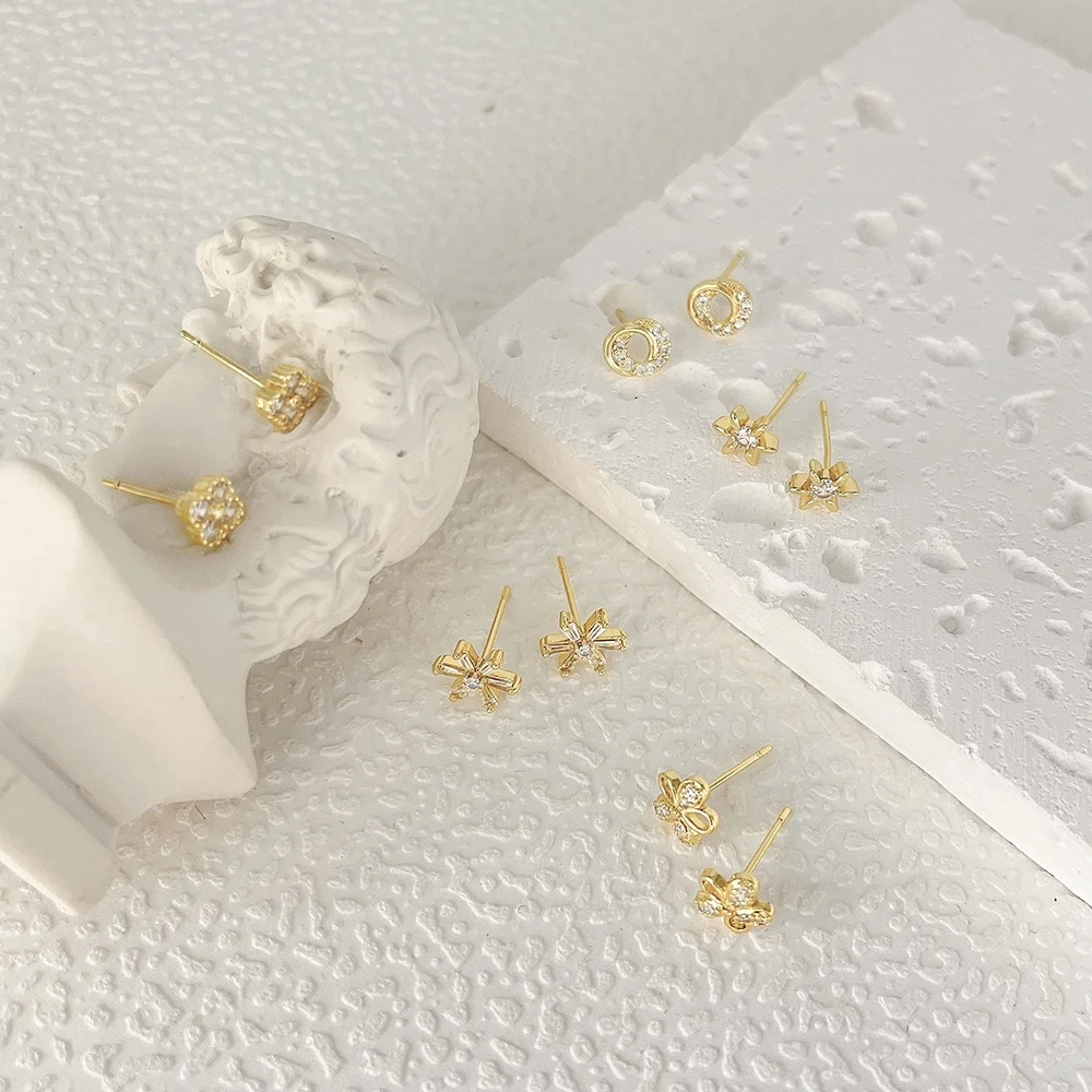 Hot sale low price gps-tracker-earrings-for-kids 18K Gold Plated funky Floral earrings new arrivals