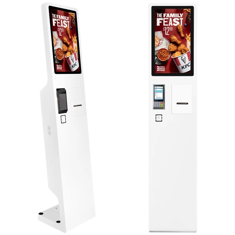 Stainless Self Terminal Service Kiosk for Restauants 21.5/24/27 Inch ultra Slim Stainless Steel Vertical Wall Hanging