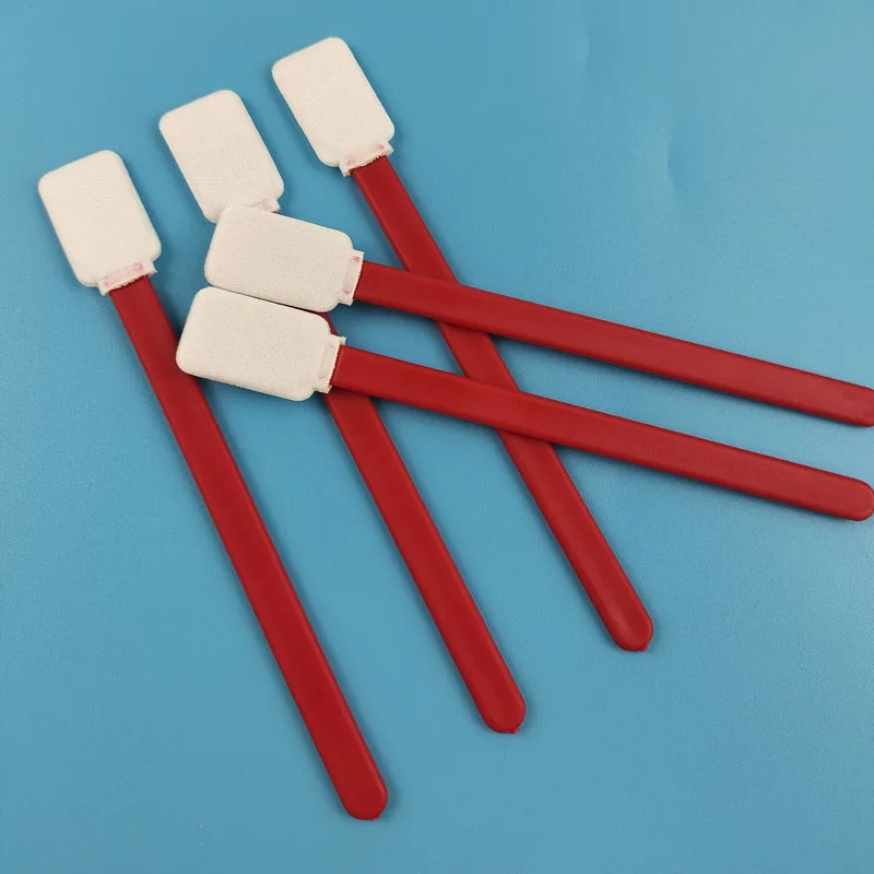 714 Lint Free Red Handle Rectangle Cleanroom Microfiber Swab Stick for Car Cleaning
