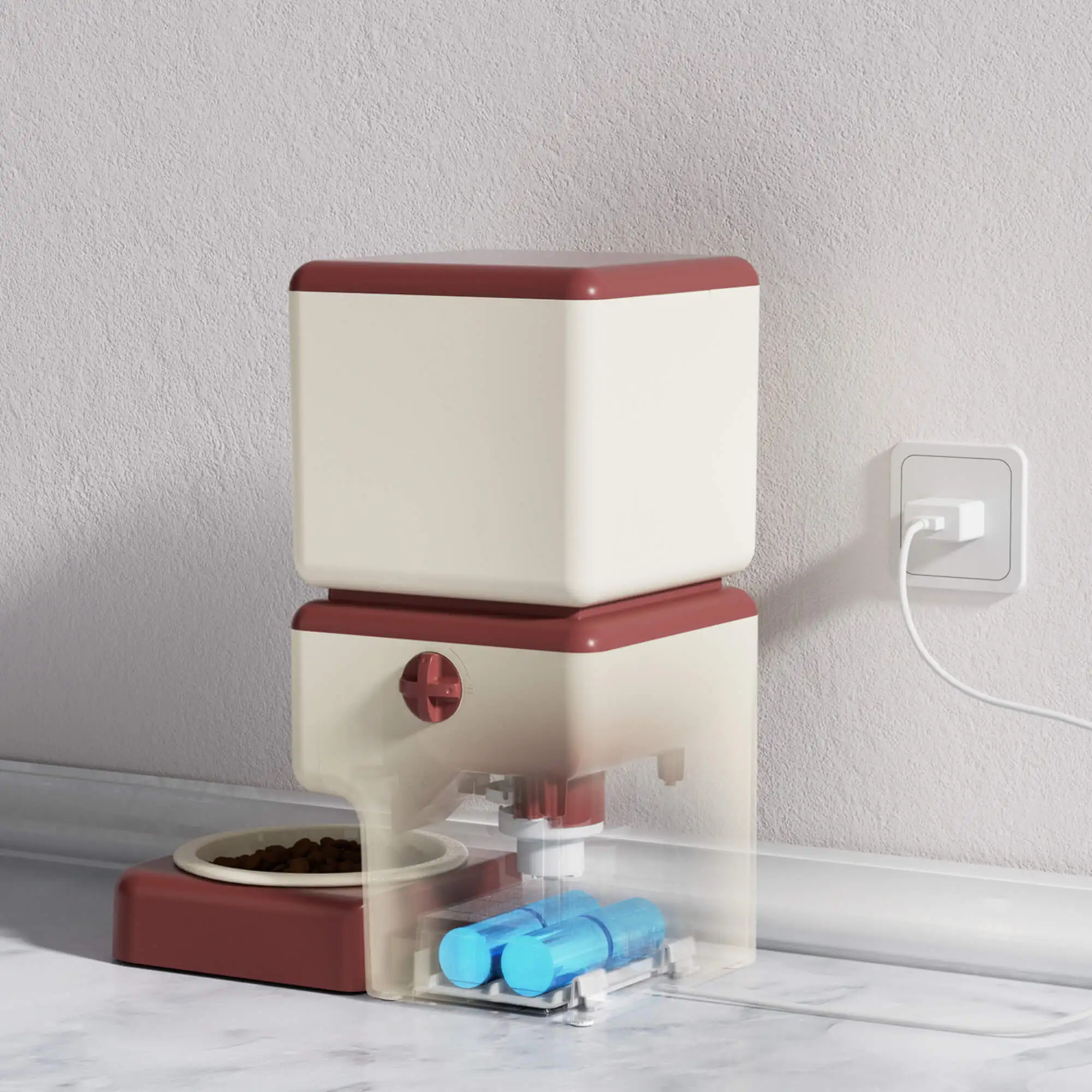 Wholesale Pet Suppliers Custom Pet Feeder Timed Voice Recording, Automatic Pet Food Dispenser Button Feeder