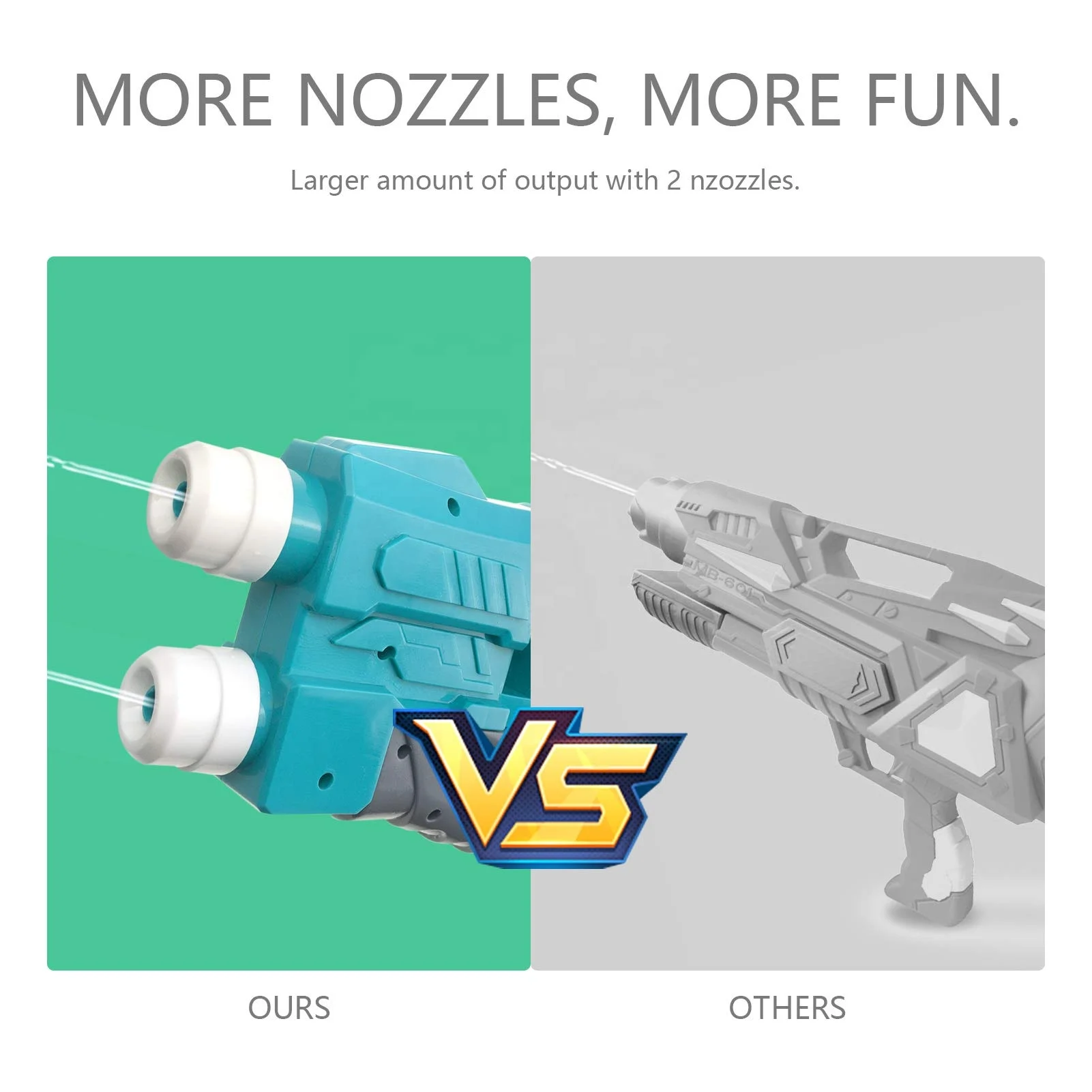 Summer Toy Double Nozzle Air Pressure Space Large Capacity 600ML Long Distance High Pressure Big Volume Water Gun