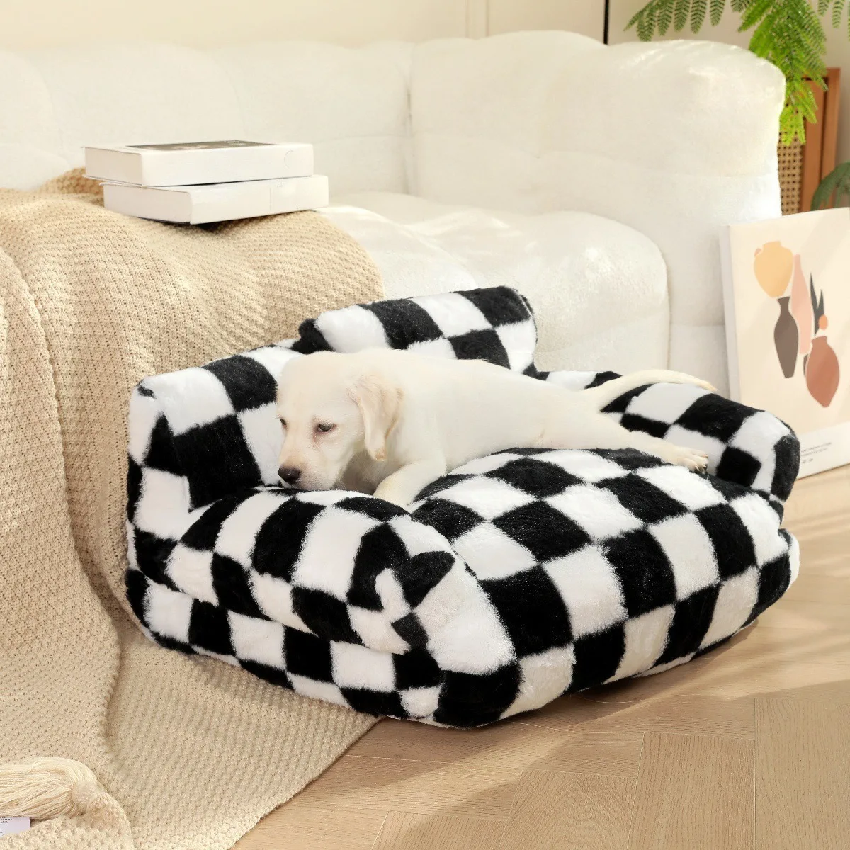 Wholesale Superior Soft Faux Fur Washable Comfortable Luxury Puppy Pet Dog Bed for Cats and Dog