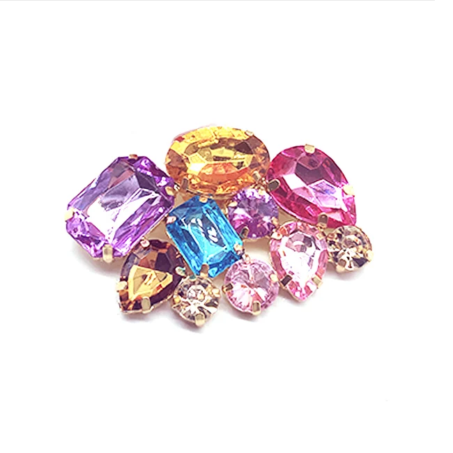 wholesale shoe flower metal alloy mix color rhinestone  shoe clip  shoe accessories for women