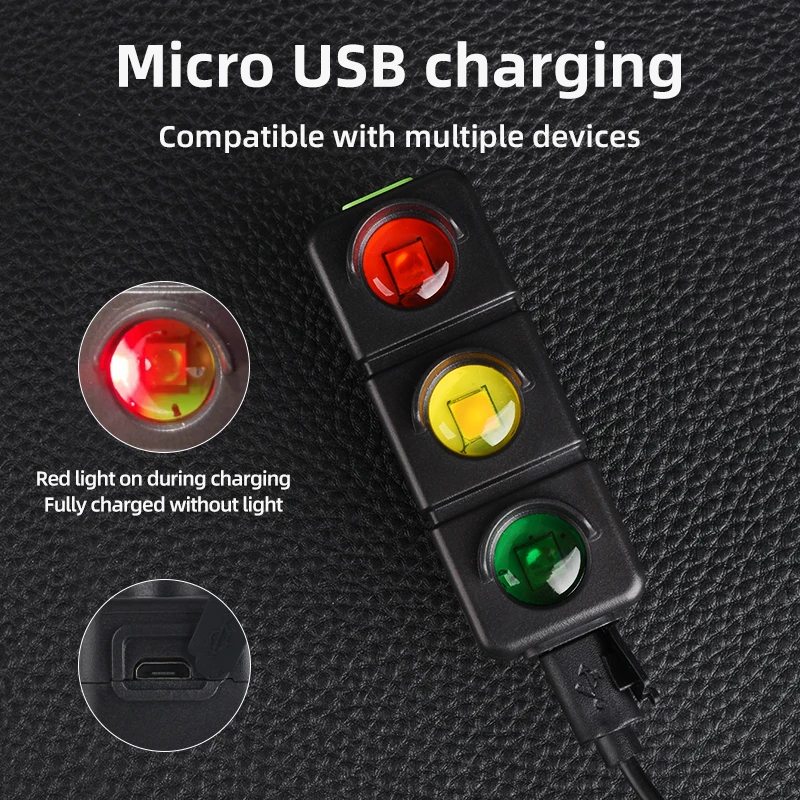 High Mountain Bicycle Tail Light Night Riding Three-Color USB Charging Night Warning Light Red Green High Outdoor Lighting