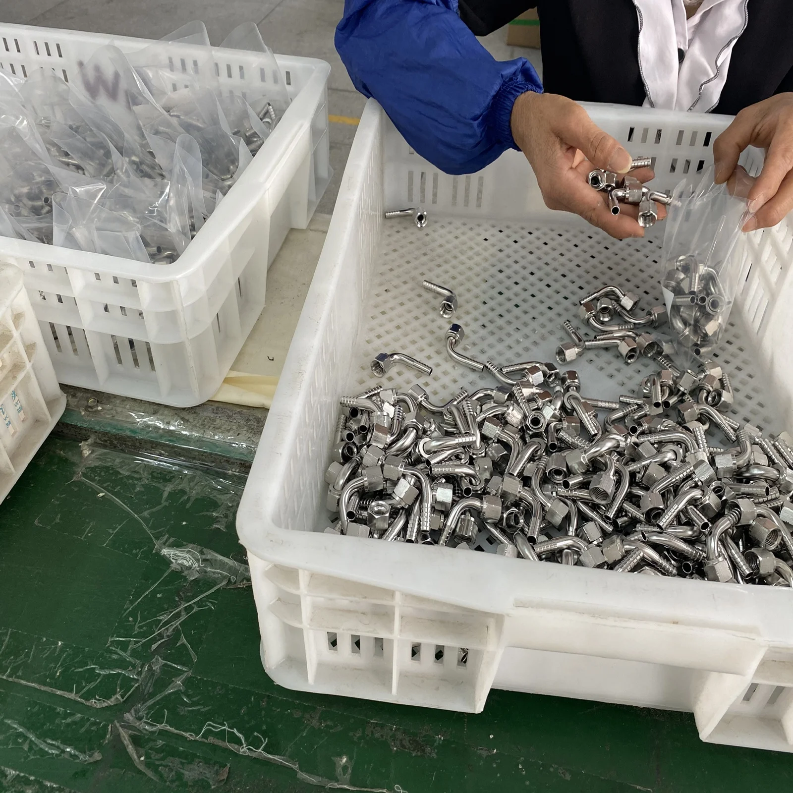 Hydraulic Sanitary Stainless Steel 304 Beverage fitting hose barb elbow adapter connect pipe with swivel hex nut