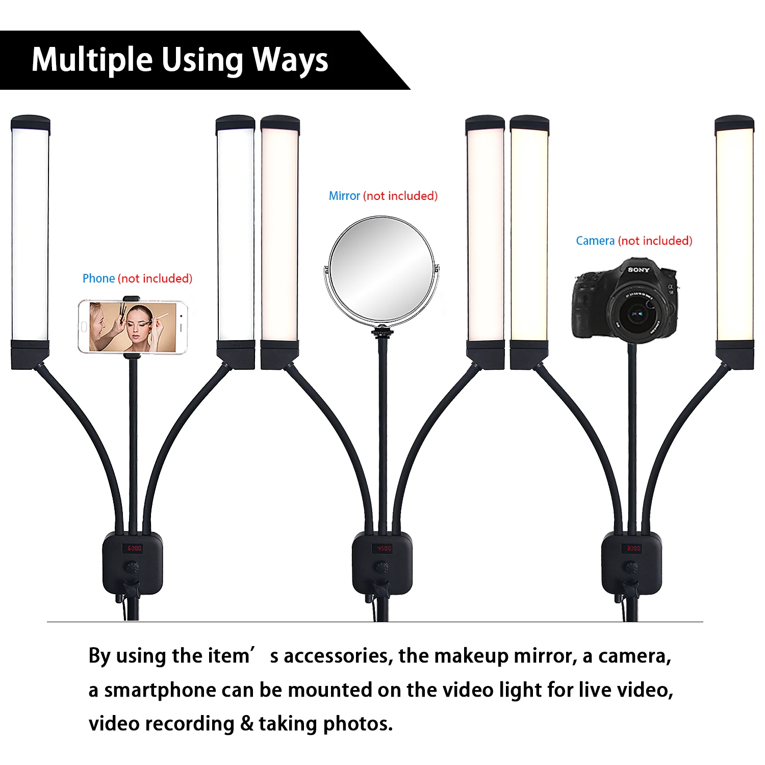 
fosoto Multimedia Extreme With Selfie Function photographic Lighting Led Video light Lamp Ring With Tripod For Makeup Youtube 
