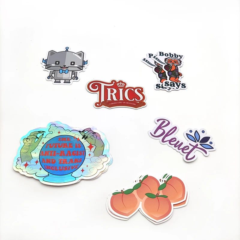 Custom Square Die Cut Waterproof Vinyl Adhesive Advertising Stickers Custom Square Industrial Craft Lipstick Lotion Cartoon