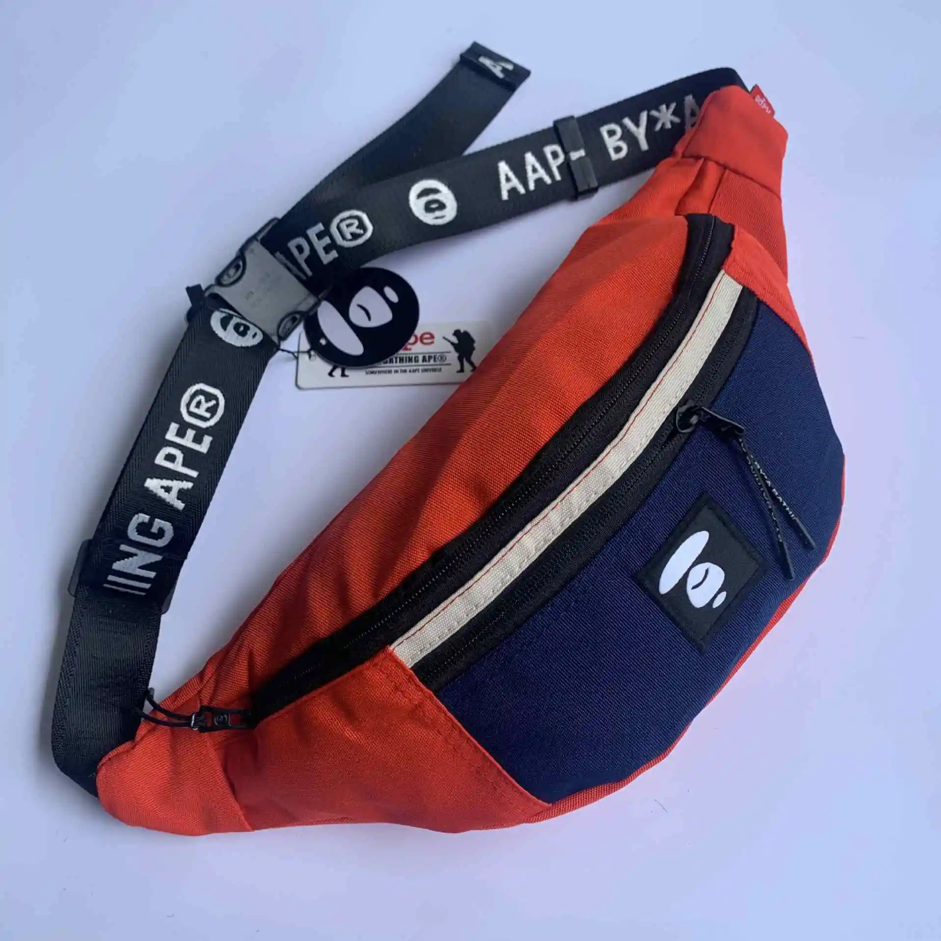 2022 Factory Wholesale Zipper Fanny Pack Waist Belt Patchwork Bape Bags for Men