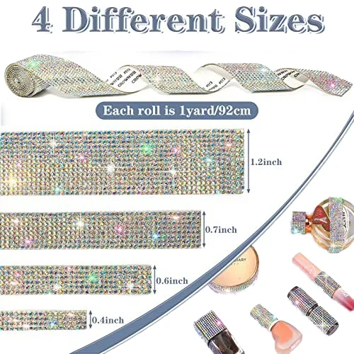 Self-Adhesive Rhinestone Ribbons Roll Crystal Diamond Bling Glittering Rhinestones Sticker for Shoes Wrap