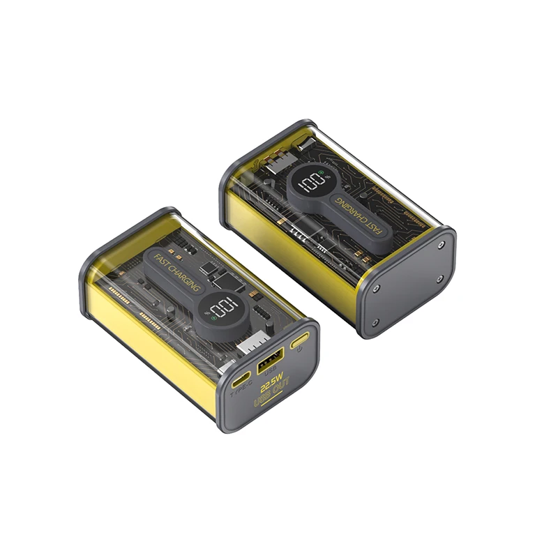 2023 New Transparent Outdoor Portable Magnetic Wireless Charging Power Banks 10000Mah 20000Mah Power Bank