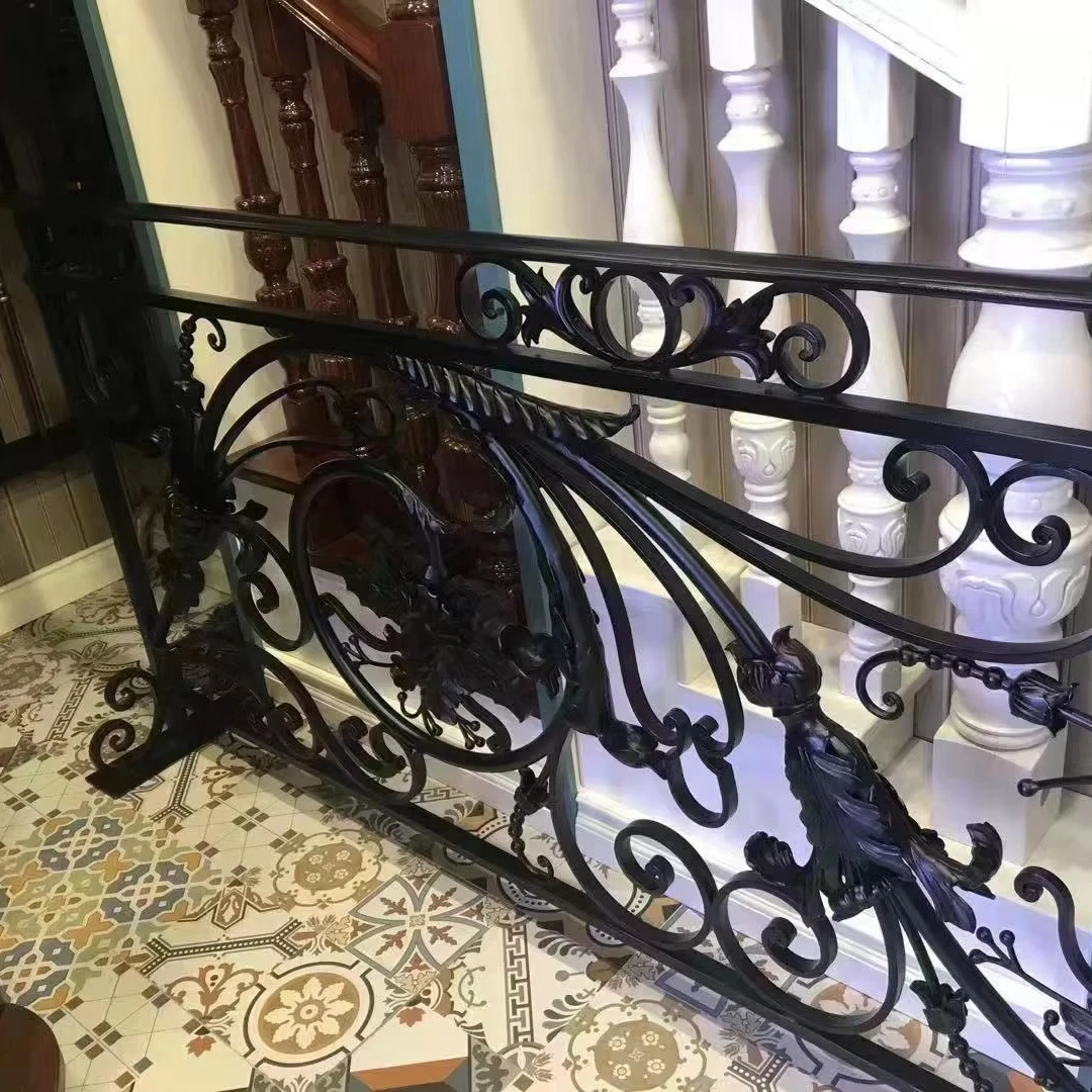 Villa balcony wrought Iron Stair Balcony Railing Grill Design from Foshan