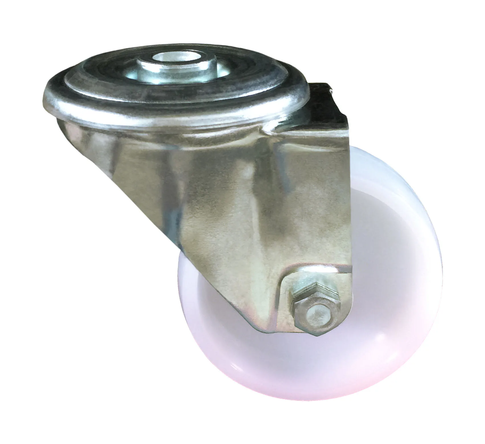 
NYLON SOLID WHEELS WITH BOLT HOLE SWIVEL BRACKETS 