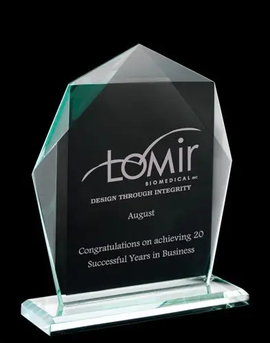 2016 Best quality plexiglass clear glass trophy award