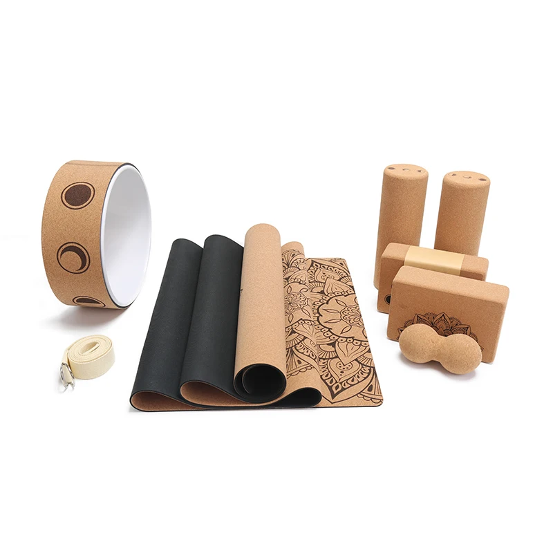 Durable Cork Yoga Mat Environmentally Friendly Recyclable Custom Logo Printed Non-slip