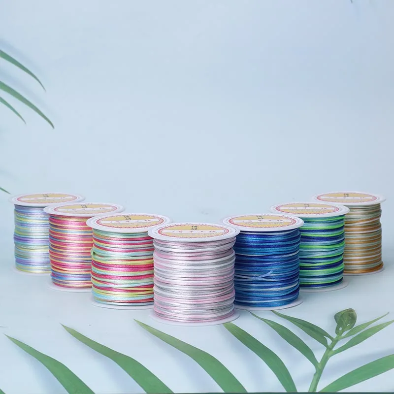 Color gradient 7 thread nylon rope Chinese knot tassel bracelet Braided rope braided rope DIY handmade wire