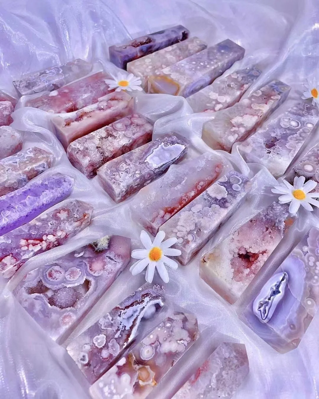 Healing Crystal Stone Lavender Rose Quartz Geode Cluster pink Amethyst Druzy Flower Agate Towers Slabs