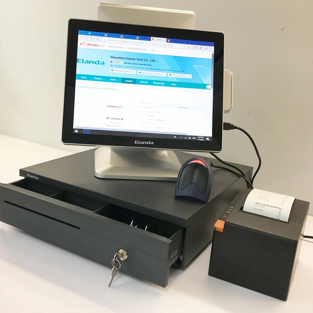 Высокая конфигурация Win11 все в одном Pos системы производитель 15-дюймовый двойной экран с 9 7/11 6 дюймов клиентский
