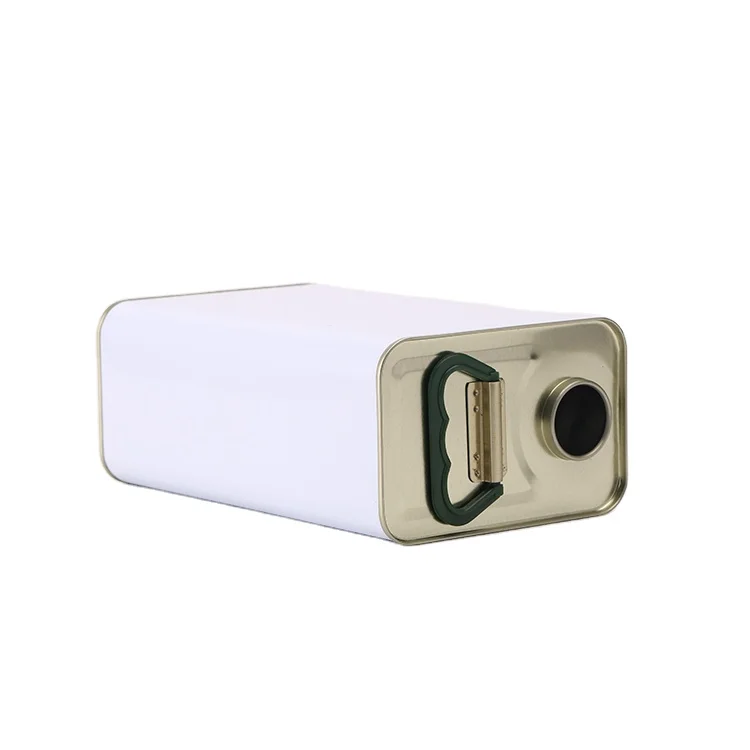 White Coated 4L 5L 6L Metal Tin Barrel Rectangular Paint Metal Containers For Spray Paint Can Refill