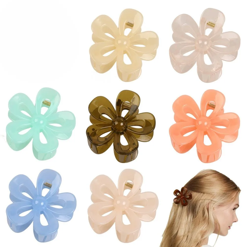 Amazon hot selling garra del pelo ABS flower hair claw hair accessories for girls