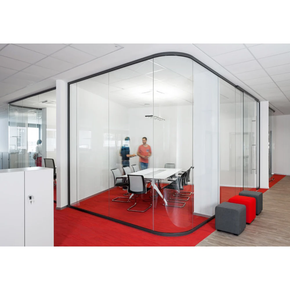FlexSpace 2024 new office wall Floor ceiling foldable aluminum frame door glass partition Meeting Room